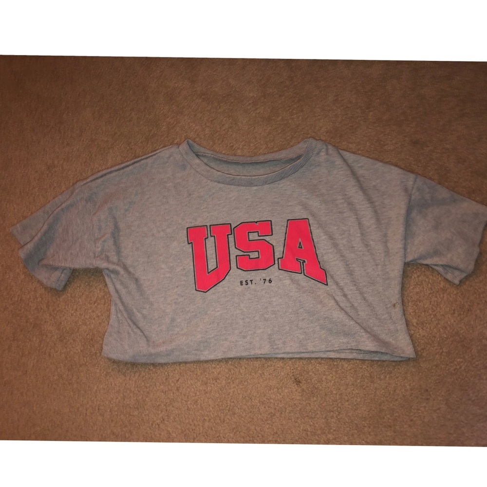 USA cropped tee shirt